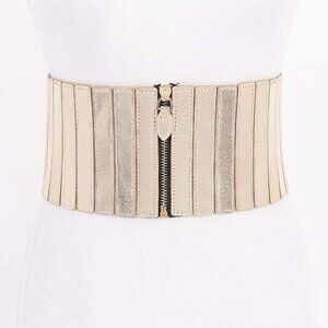 Multi Pu Zip Front Elastic Belt